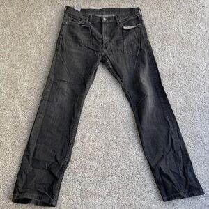 Levis 513 Jeans Mens 33x30 Gray Slim Straight Charcoal Wash Denim Zip Fly